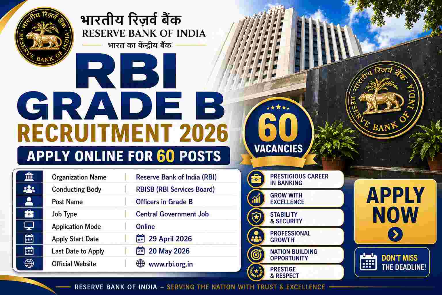 RBI Grade B Recruitment 2026