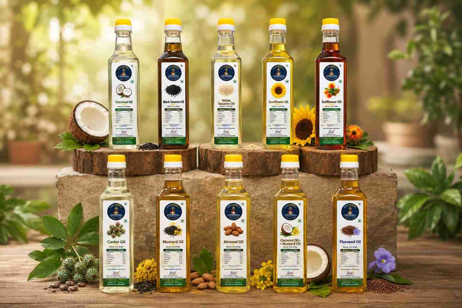 Cold pressed oil bottle